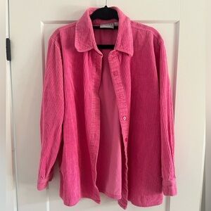Unisex Oversized Pink Corduroy Shirt